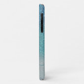 Bright Blue Blauwgroen Glitter Ombre Monogram Case-Mate iPhone Case (Achterkant/links)