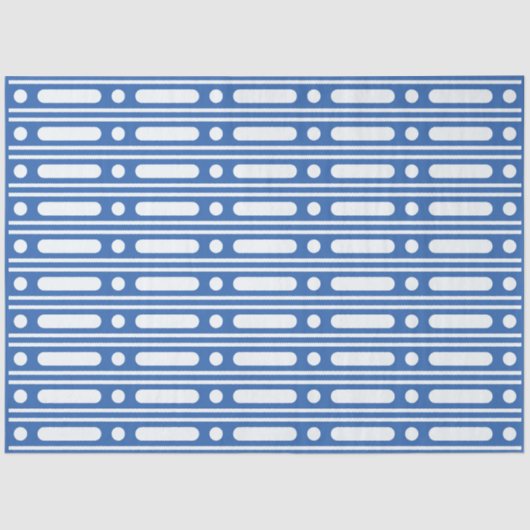 Bright Blue Bone Inlay Border Dots Decoupage Paper Tissuepapier (Voorkant)