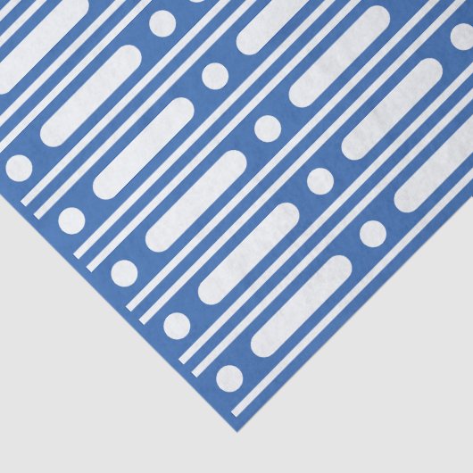 Bright Blue Bone Inlay Border Dots Decoupage Paper Tissuepapier (Detail)