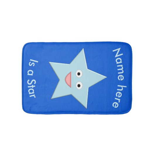 Bright Blue Celebration Star Custom Bath Mat (Voorkant)