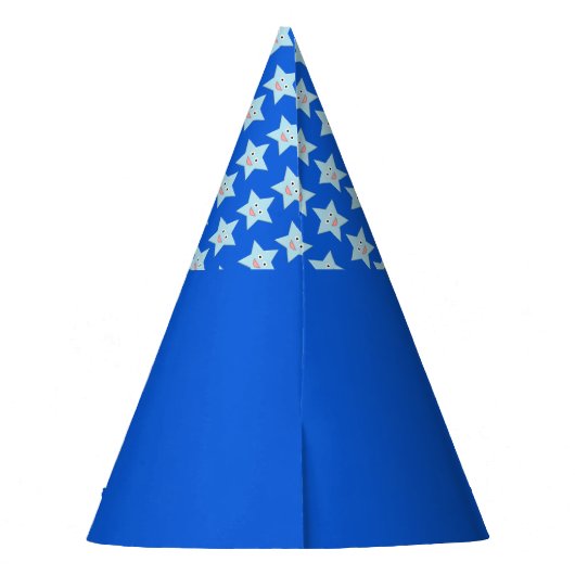 Bright Blue Celebration Star Custom Party Pet Feesthoedjes (Achterkant)