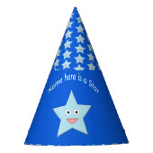Bright Blue Celebration Star Custom Party Pet Feesthoedjes (Voorkant)