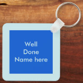 Bright Blue Celebration Star Custom Sleutelhanger (Achterkant)