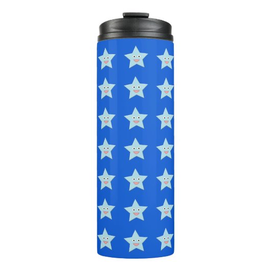 Bright Blue Celebration Star Thermal Tumbler Thermosbeker (Voorkant)
