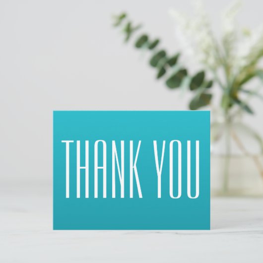 Bright Blue Dank u Briefkaart (Staand voorkant)