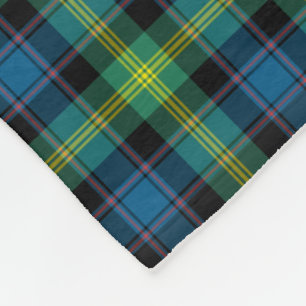 Bright Blue en Green Watson Clan Tartan Fleece Deken