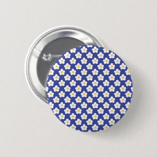 Bright Blue Floral Pattern Ronde Button 5,7 Cm