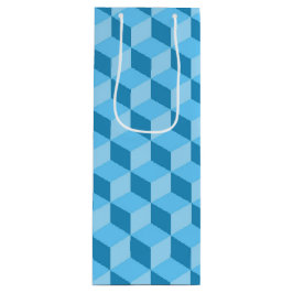 BRIGHT BLUE GEOMETRIC CUBE PATTERS WIJN CADEAUTAS