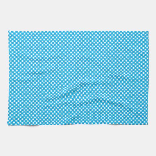 Bright Blue Gingham Pattern Theedoek (Horizontaal)