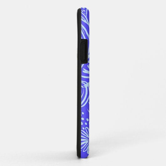 Bright blue-Lilac floral pattern Case-Mate iPhone Case (Achterkant/rechts)