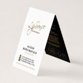 Bright Blue Lips & Gold Confetti Instructies Visitekaartjes (Achterkant)