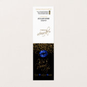 Bright Blue Lips & Gold Confetti Instructies Visitekaartjes (Buitenkant ongevouwen)