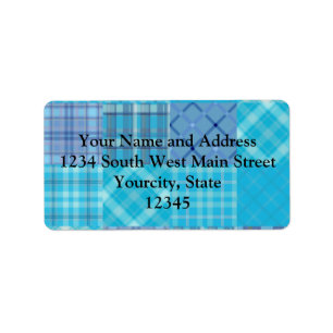 Bright Blue Madras Pset Etiket