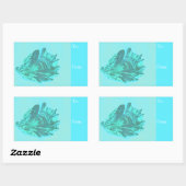 Bright Blue Oyster Seasell Rechthoekige Sticker (Vel)