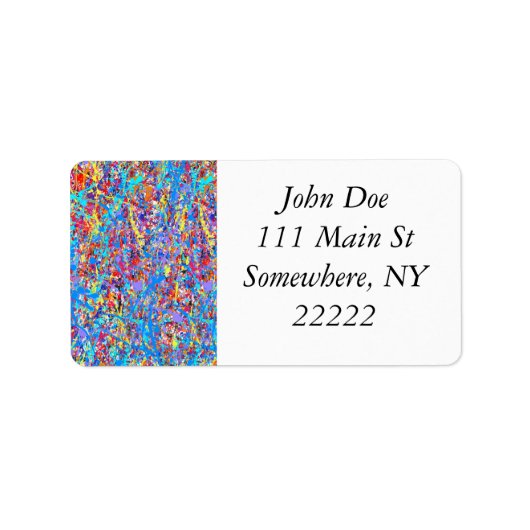 Bright Blue Paint Splatter Abstract Etiket (Voorkant)
