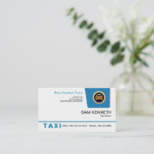 Bright Blue Pull-down Tab Taxi Service Visitekaartje (Staand voorkant)