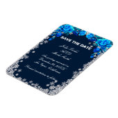 Bright Blue Roos Snowflake Christmas Bewaar de dat Magneet (Linkerzijde)