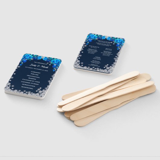 Bright Blue Rozen Snowflake Kerstprogramma Handwaaier (Niet-gemonteerd)