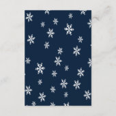 Bright Blue Rozen Snowflake Wedding Details Informatiekaartje (Achterkant)