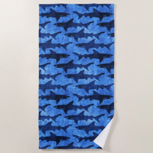 Bright Blue School of Sharks Spring Break Beach Strandlaken