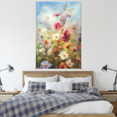 Bright Blue Sky over Wildflower Field olieverfschi Canvas Afdruk (Insitu (Slaapkamer))