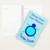 Bright Blue Turtle Dud Planner Personnalisé (Devant avec enveloppe)
