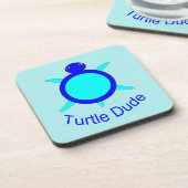 Bright Blue Turtle Dude Dessous de verre (Côté gauche)