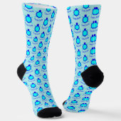 Bright Blue Turtle guy gepatterd Sokken (Gebogen)