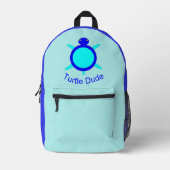Bright Blue Turtle Man Bedrukte Rugzak (Voorkant)
