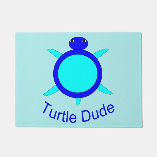 Bright Blue Turtle Man Deurmat (Voorkant)