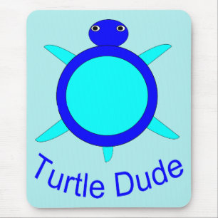 Bright Blue Turtle Man Mousepad Muismat