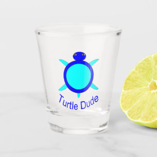 Bright Blue Turtle Man Shot Glas