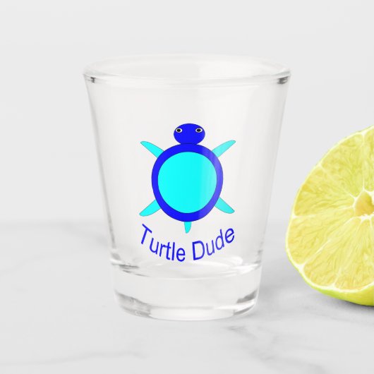 Bright Blue Turtle Man Shot Glas (Voorkant)