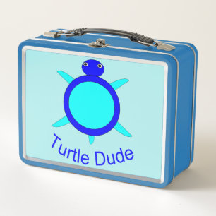 Bright Blue Turtle metal Lunch Bo