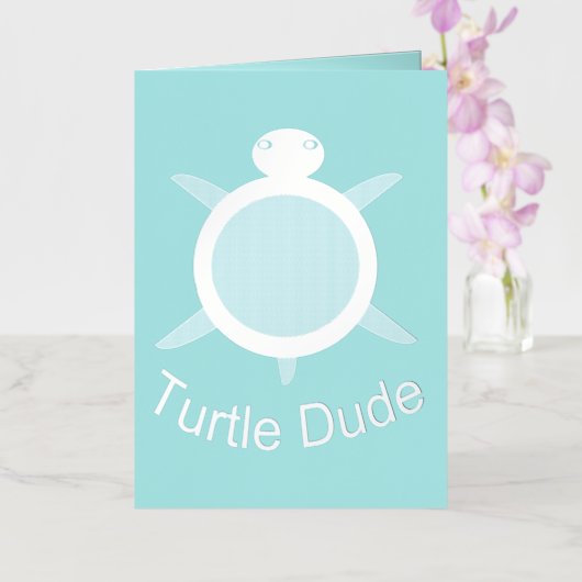 Bright Blue Turtle-toepassing Folie Wenskaart (Orchidee)