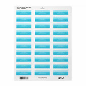 Bright Blue Waterverf bruiloft Adresetiketten Etiket (Full Sheet)
