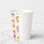 Bright Boba Tea Pattern Papieren Bekers (Links)