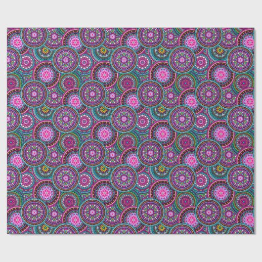 Bright Bohemian Boho Hippy Chic Pattern Cadeaupapier (Vlak)