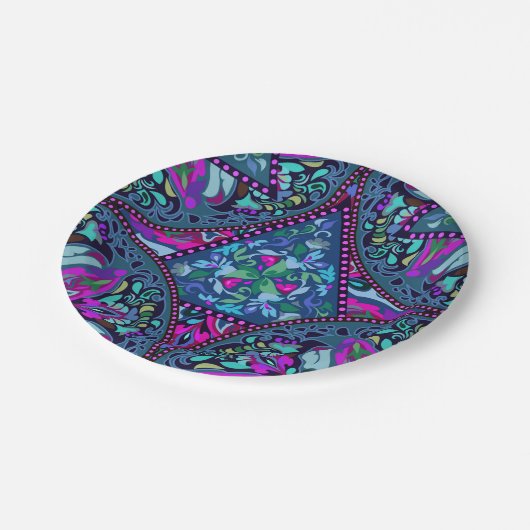 Bright Bohemian Boho Hippy Chic Pattern Papieren Bordje (Gekanteld)