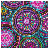 Bright Bohemian Boho Hippy Chic Pattern Stof (Close Up)