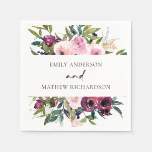 BRIGHT BOHO BLUSH BURGUNDY FLORAL BUNCH WEDING SERVET