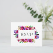 Bright Boho Bold Flowers RSVP Briefkaart (Staand voorkant)