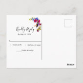 Bright Boho Bold Flowers RSVP Briefkaart (Achterkant)