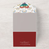 Bright Boho Terracotta Rainbows Bruiloft All In One Uitnodiging (Buitenkant)