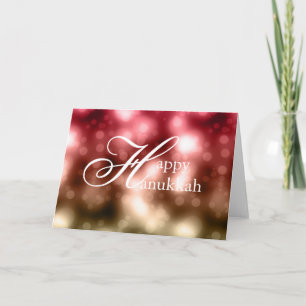 Bright Bokeh Lights 1 Bonne carte de voeux Hanoukk