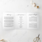 Bright & Bold Floral Funeral Memorial-programma Drieluik Uitnodiging (Binnen)