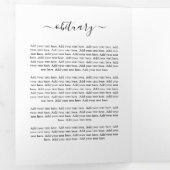 Bright & Bold Floral Funeral Memorial-programma Drieluik Uitnodiging (Binnenzijde eerst)