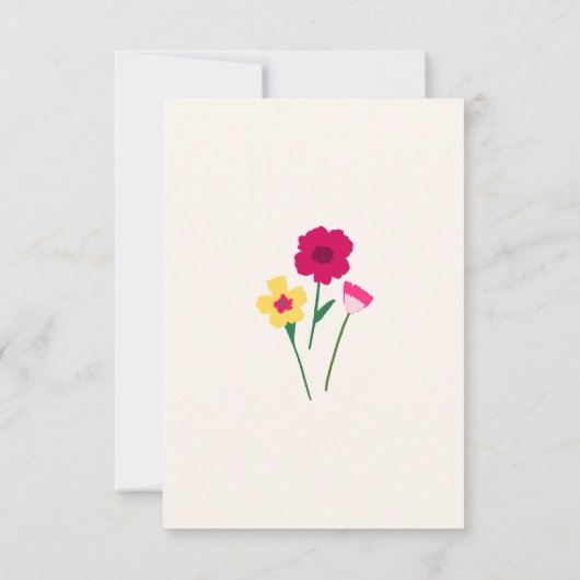 Bright & Bold Fuchsia Roze Bloemen Bruiloft QR Cod RSVP Kaartje (Achterkant)
