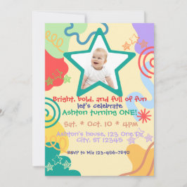 Bright, bold, fun 1st Birthday Kaart