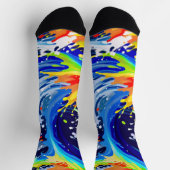 Bright Bold Fun Paint Splatter Swirl Asymmetrisch Sokken (Top)